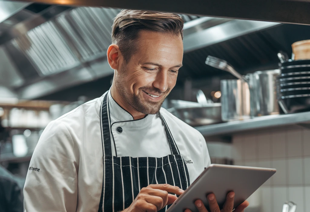 App Koch mit Tablet