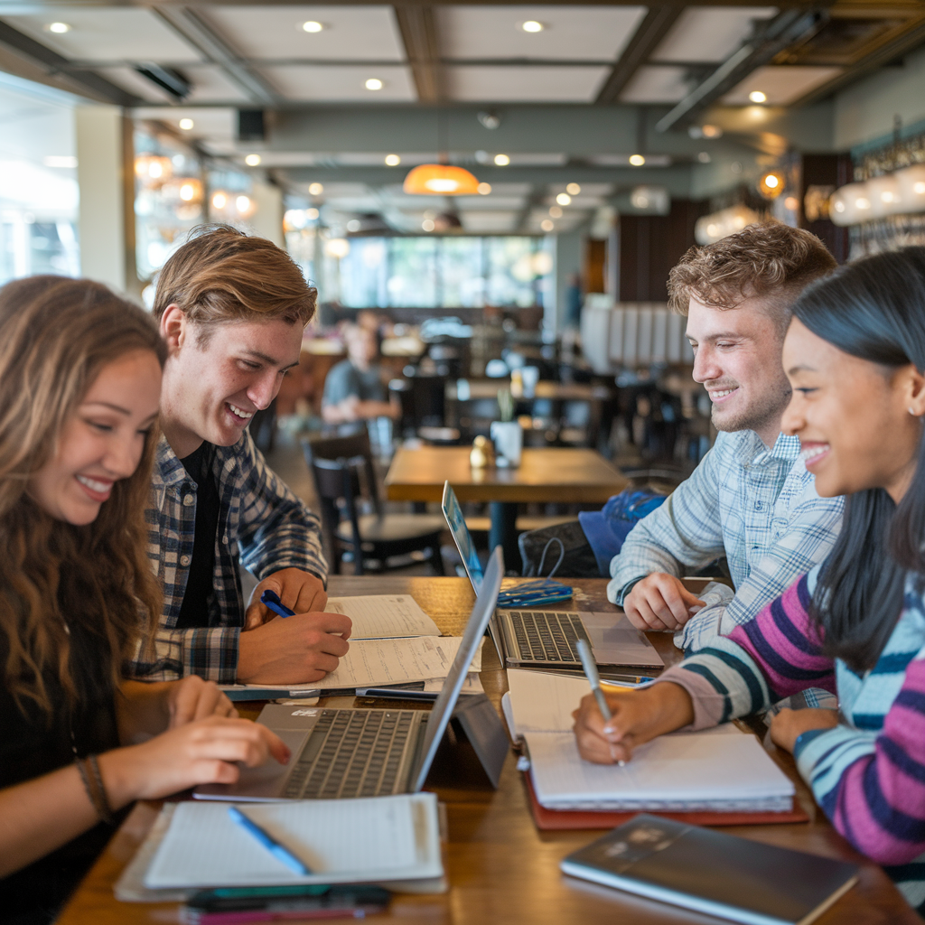 Studierende arbeiten im Restaurant