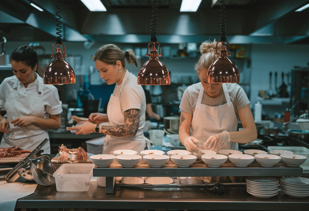 Frauen in der Restaurant-Küche