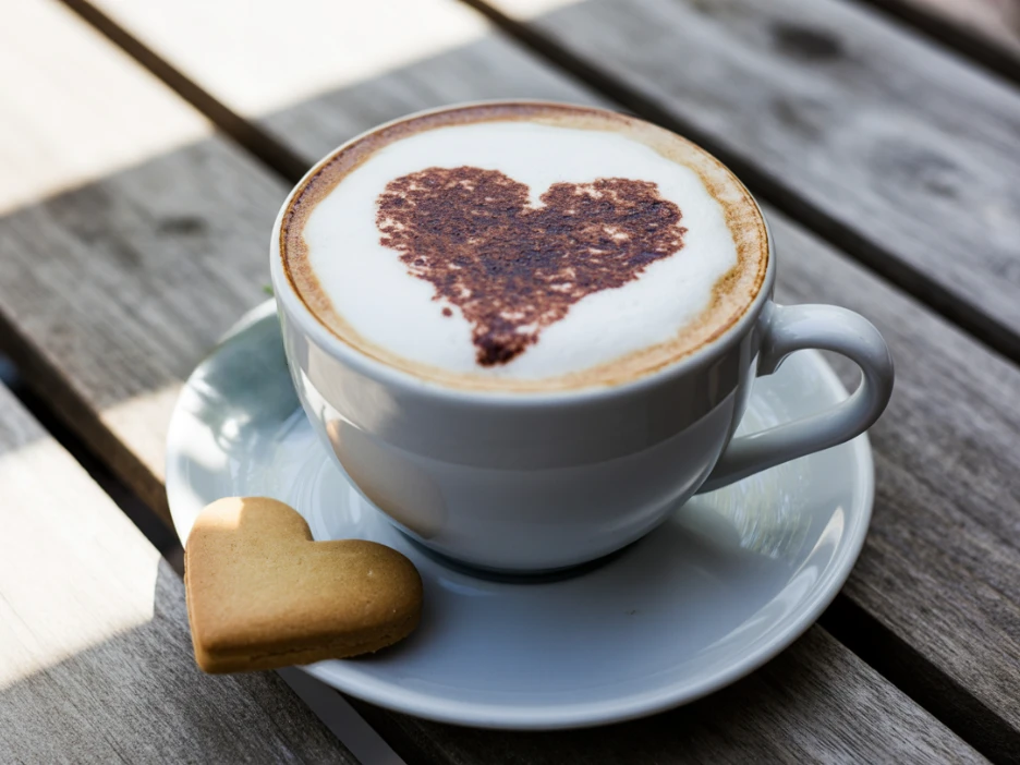 Kekszeit Hände reichen Kaffeetasse mit Keks